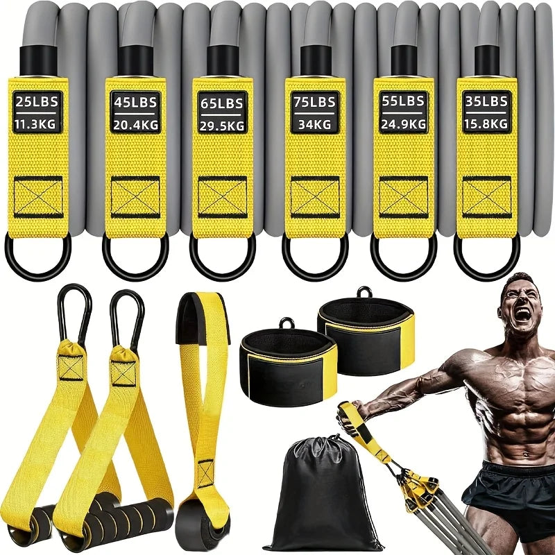 12-Piece Resistance Band Set β High-Strength TPE Latex Elastic Training Ropes