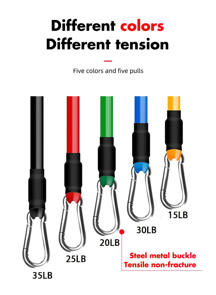 Resistance Bands Set – Elastic Training Bands with Door Anchor, Handles & Ankle Straps