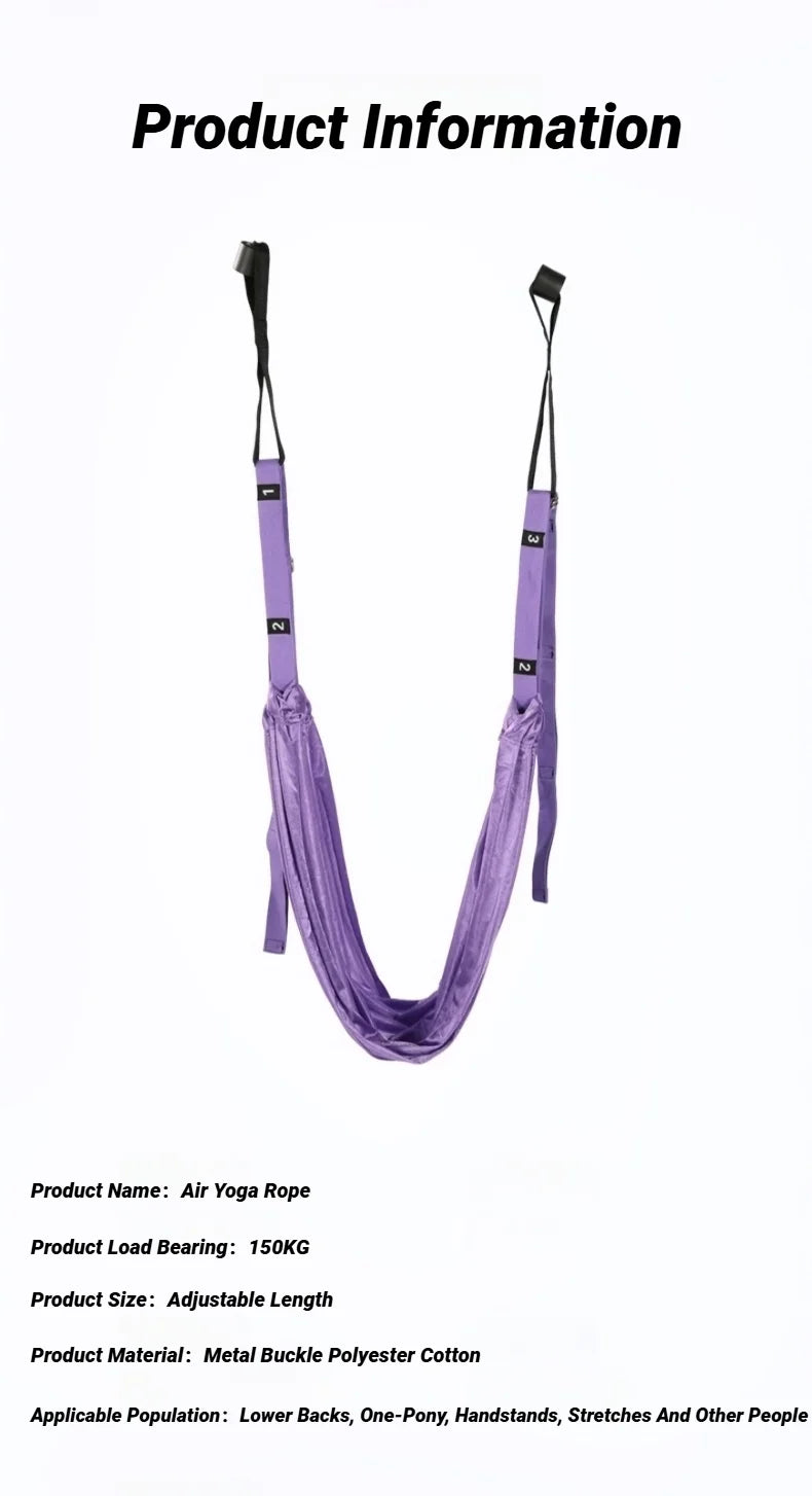 Adjustable Aerial Yoga Strap – Hanging Hammock & Leg Split Trainer for Women