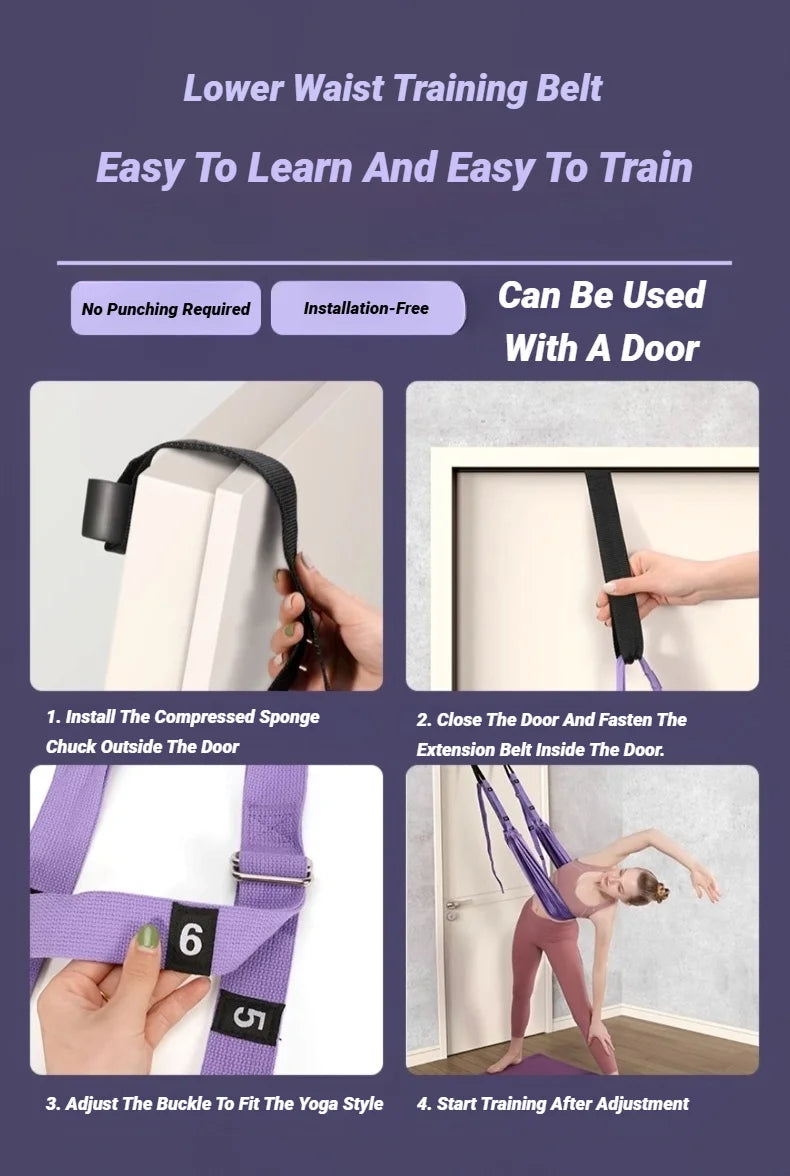 Adjustable Aerial Yoga Strap – Hanging Hammock & Leg Split Trainer for Women