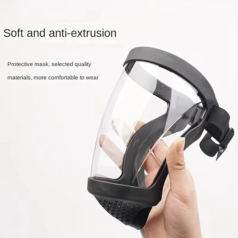 Full-Face Transparent Safety Mask – Reusable & Heat-Resistant