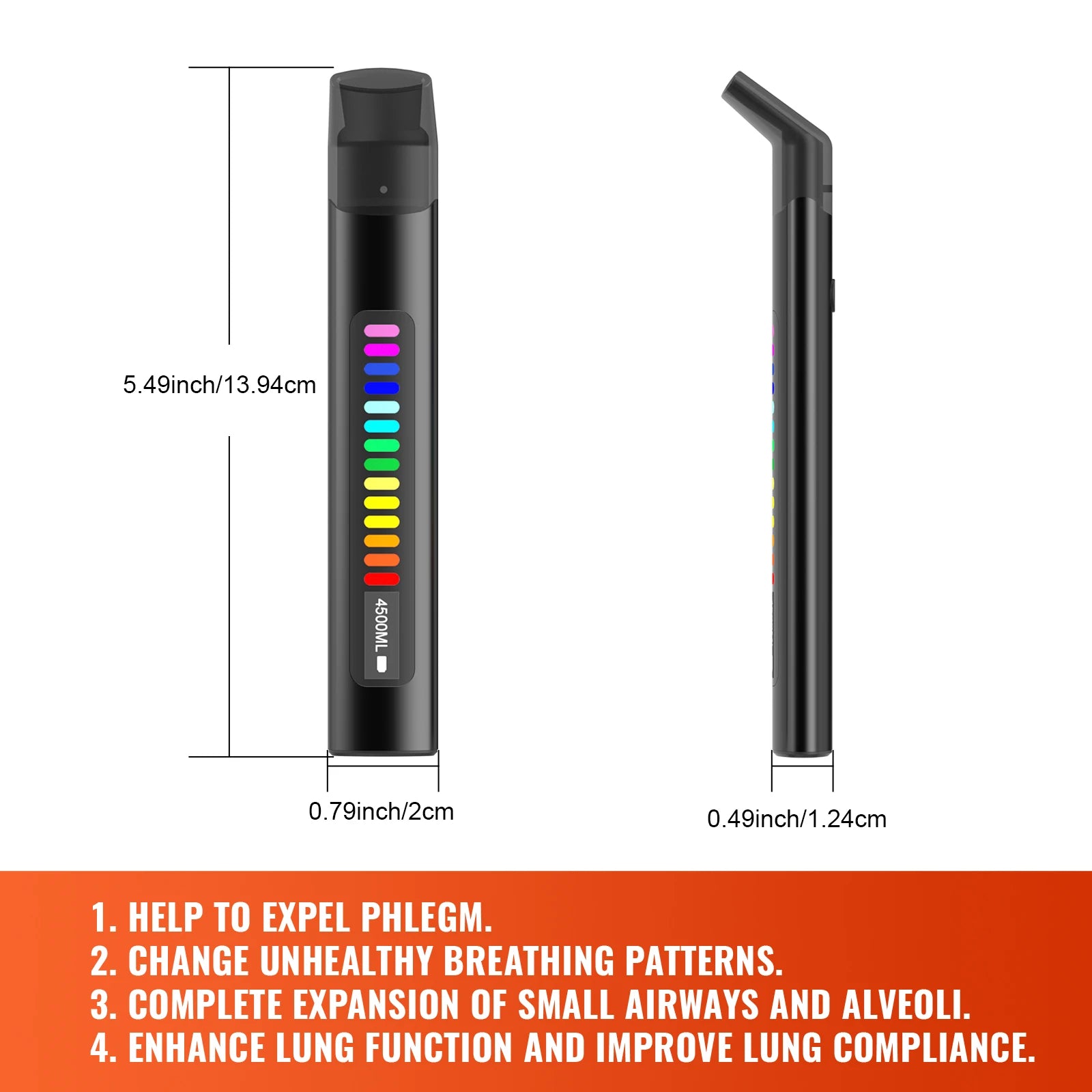 Portable Electronic Breathing Trainer – For Running, Fitness, Yoga & Aerobic Exercise
