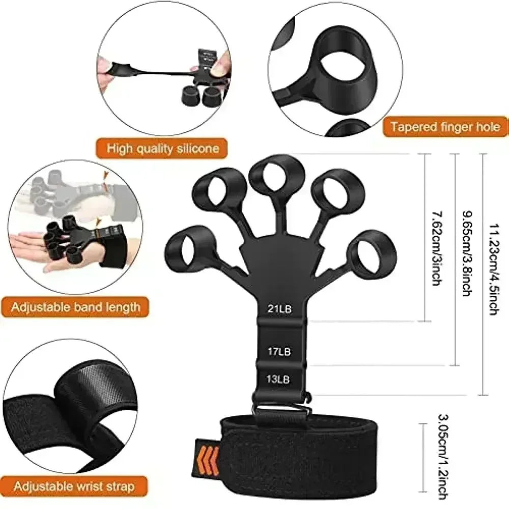 Hand Grip Strength Trainer – 6 Resistance Levels, Finger Gripper & Rehab Tool