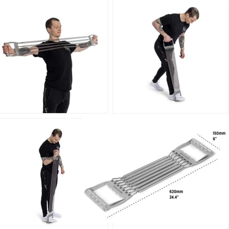 Detachable Chest Expander – 7-Spring Arm & Muscle Strength Trainer for Home/Office
