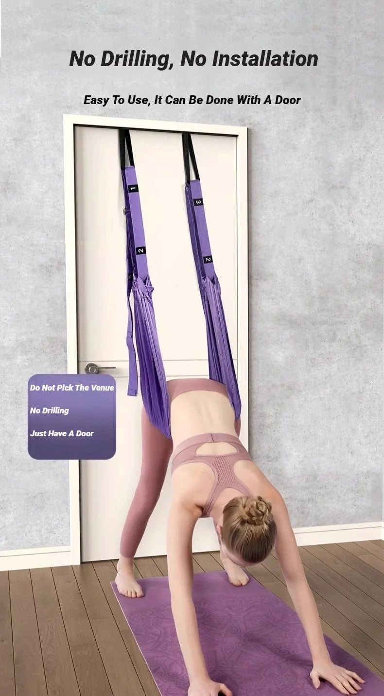 Adjustable Aerial Yoga Strap – Hanging Hammock & Leg Split Trainer for Women