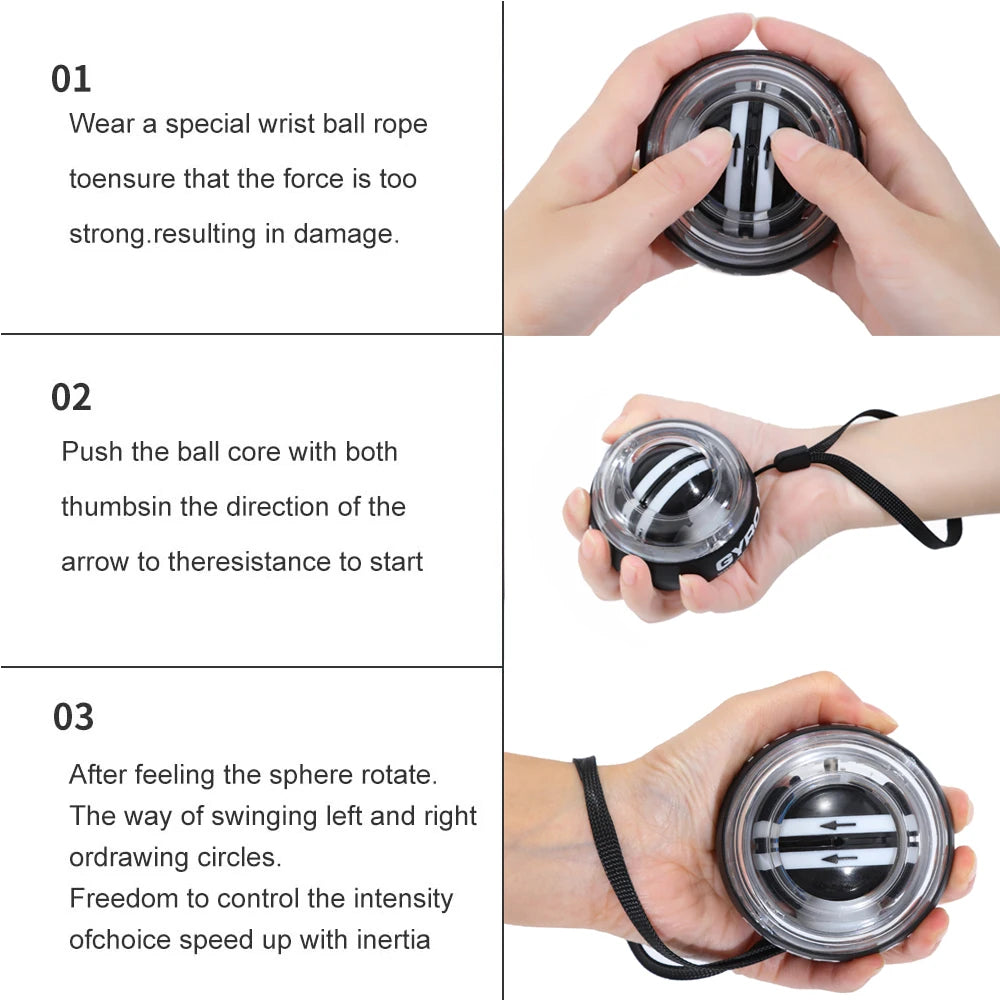 Wrist Gyro Ball – Power Trainer for Forearm, Grip & Finger Strength