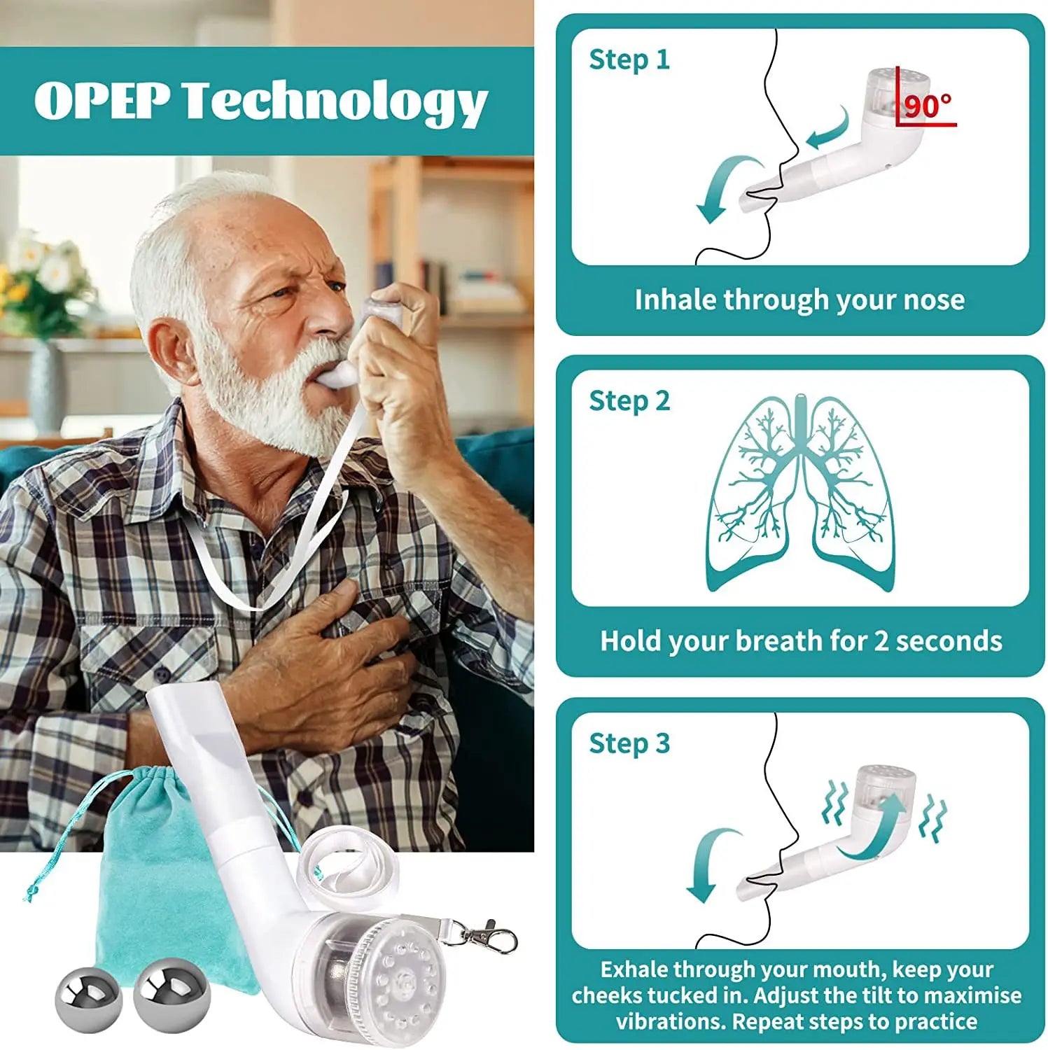 Portable Lung Breathing Trainer – Handheld Exercise Device for Outdoor & Air Practice