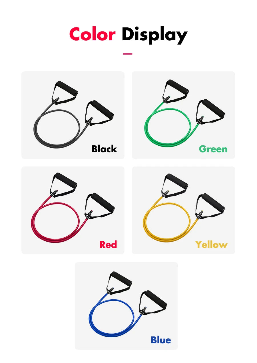 Resistance Bands Set – Elastic Training Bands with Door Anchor, Handles & Ankle Straps