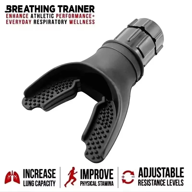 Breathing Exercise For Lungs Portable Breath Fitness Exerciser Device Endurance Workout With Adjustable Resistances.